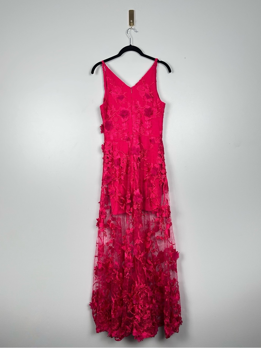 DRESS THE POPULATION Sidney Gown Begonia 3D Floral Lace Maxi Dress - Picture 3 of 11